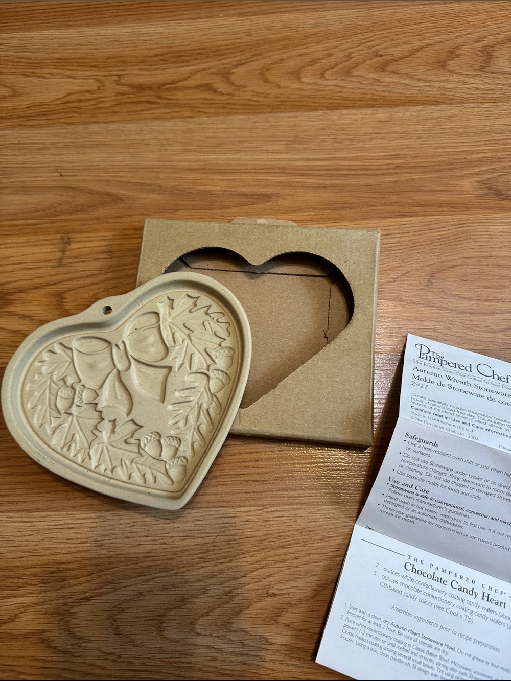 The Pampered Chef Heart-Shaped Stoneware Mold in Tan
